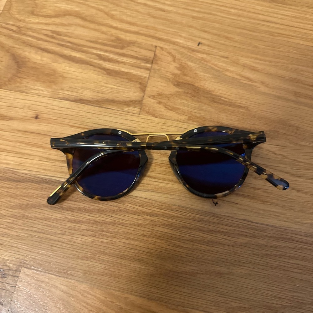 KREWE Tortoise Frame Sunglasses with Blue Mirrored Lenses - Picture 2 of 2